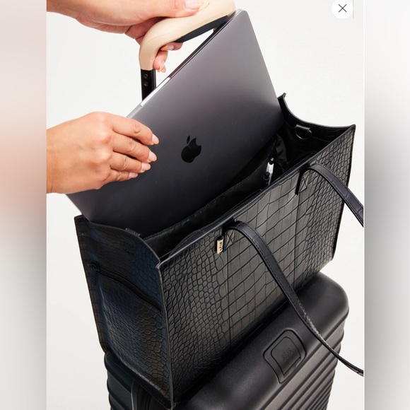 EUC* BEIS Work Tote - Black Croc - Picture 3 of 15